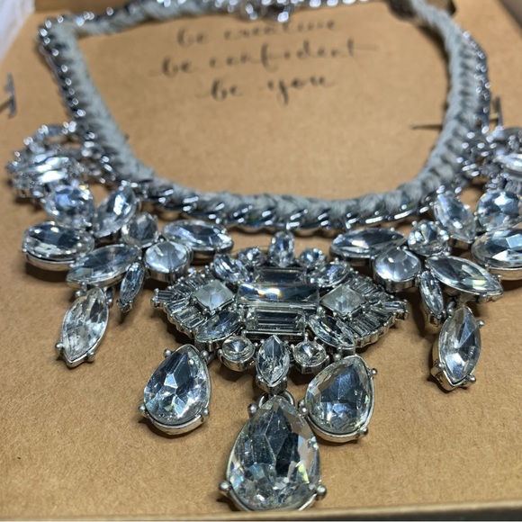 Deco Crystal Cluster Drama Necklace - Picture 6 of 6